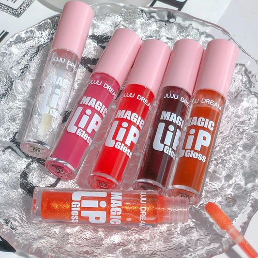 6 pcs Sparkling Lip Gloss Set Non-Stick Non-Fading Moisturizing Shiny Gift for Women