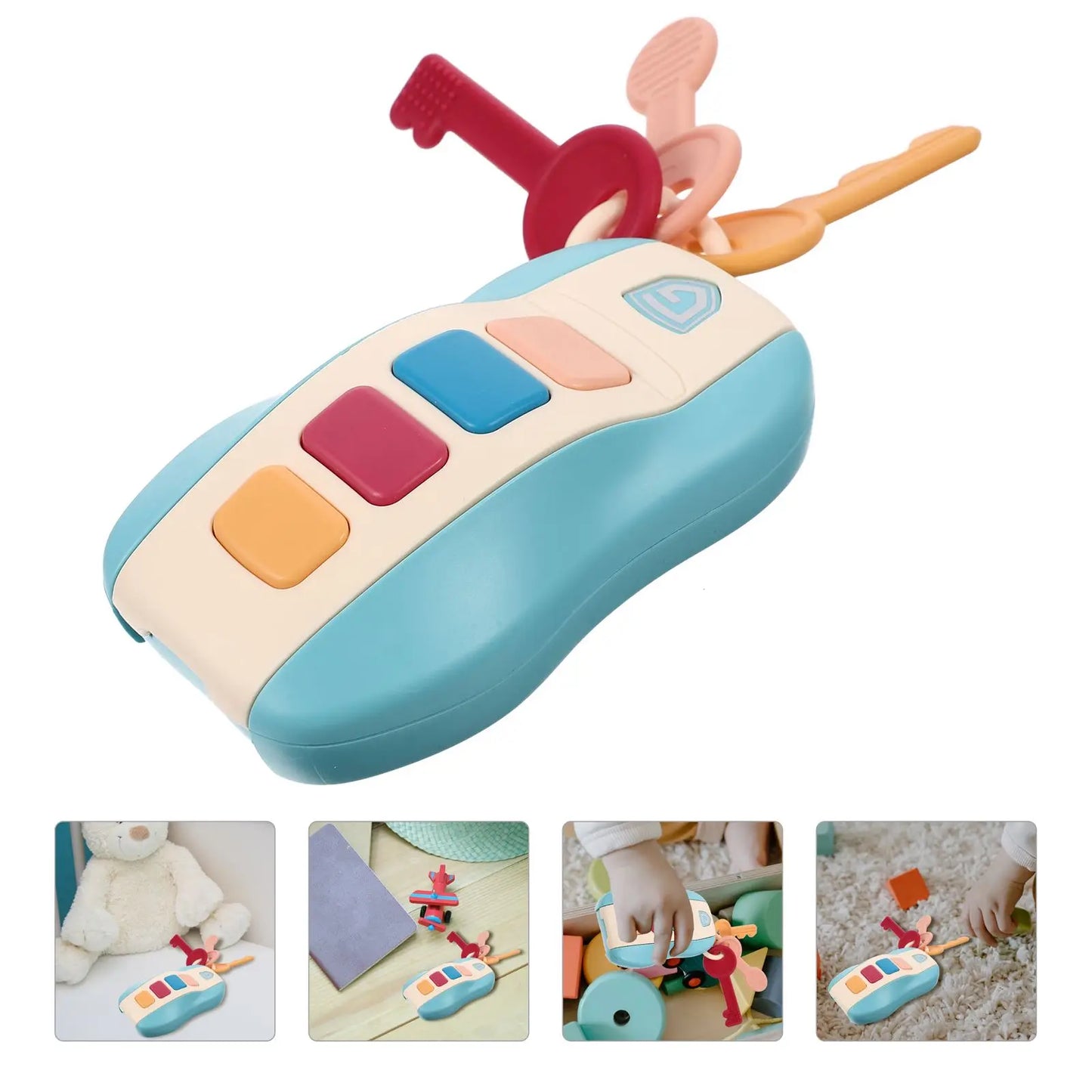 1Pc Remote Control Car Toy Simulation Car Key Musical Instrument Early Education Plaything Infant Vocal Toy Colorful Sound