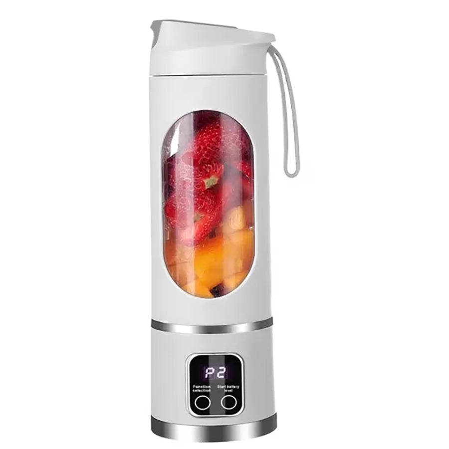 Portable USB Rechargeable Mini Blender & Juicer with Digital Display & 12-Blade System - Suitable for Travel, 3 Modes, USB- Oper