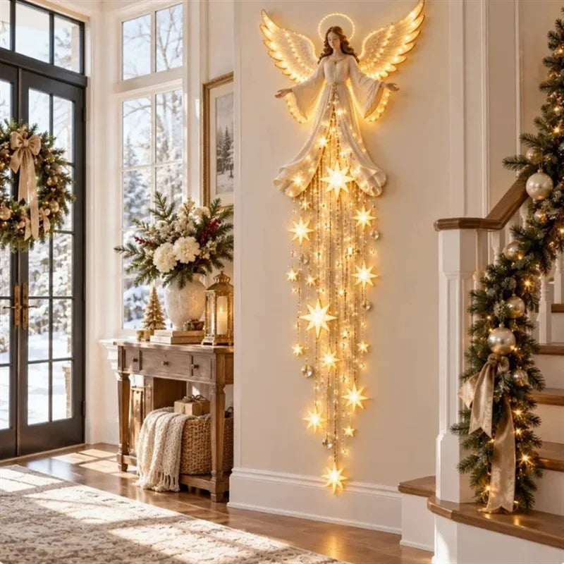 Heavenly Angel Wings Nativity Light – Lighted Nativity Wall Decor,Faith Inspired Holiday Decoration for Christmas Home Decor