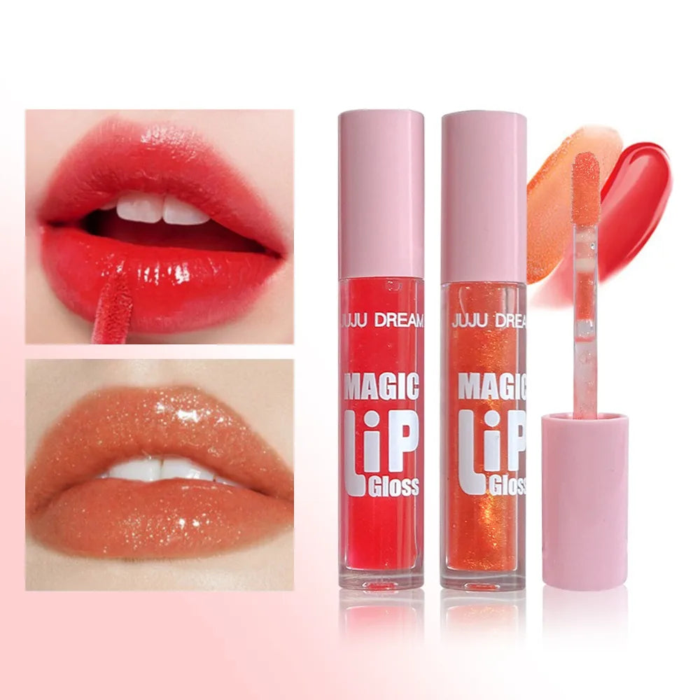 6 pcs Sparkling Lip Gloss Set Non-Stick Non-Fading Moisturizing Shiny Gift for Women