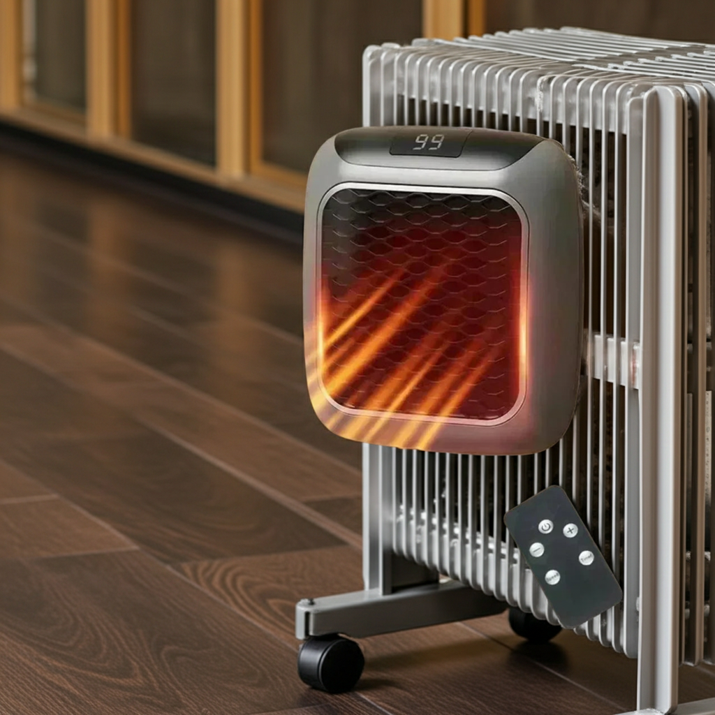 800W Mini Heater, PTC Ceramic Fast Heating Bathroom Heater with Remote Control, Wall Mounted Electric Heater for Indoor Use