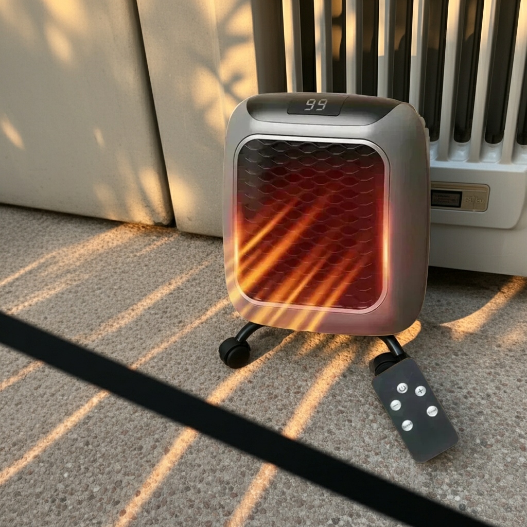 800W Mini Heater, PTC Ceramic Fast Heating Bathroom Heater with Remote Control, Wall Mounted Electric Heater for Indoor Use