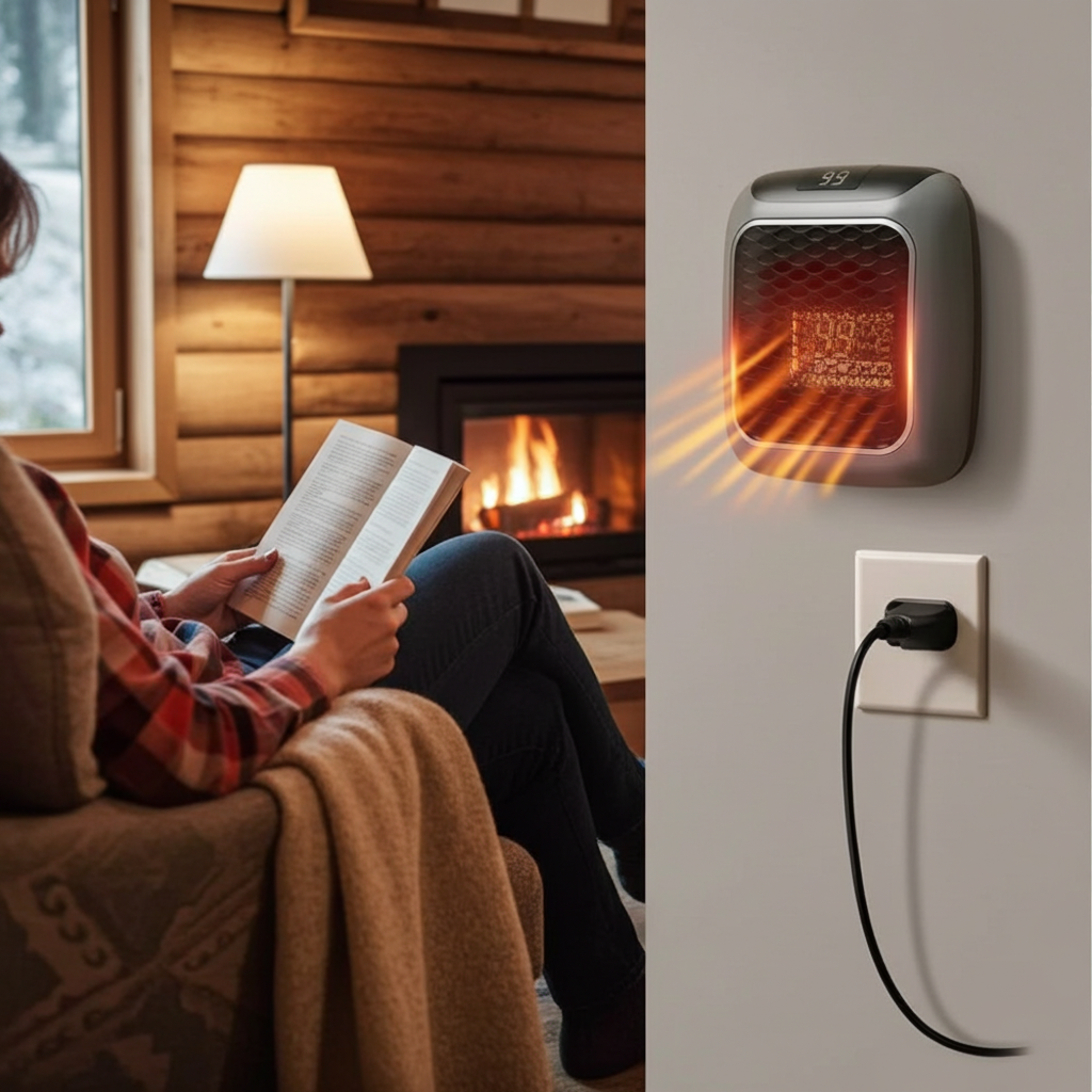 800W Mini Heater, PTC Ceramic Fast Heating Bathroom Heater with Remote Control, Wall Mounted Electric Heater for Indoor Use