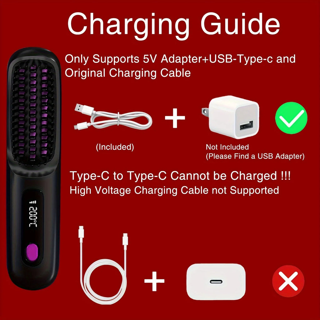 Electric Hot Comb Multifunctional Negative Ion Straight Hair Straightener Comb Anti-Scalding Styling Tool Straightening Brush