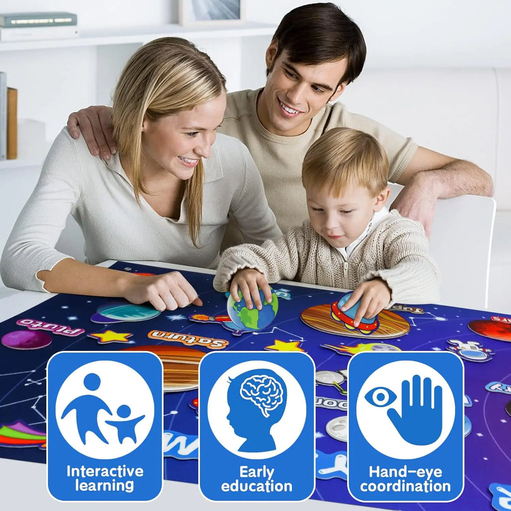 Montessori Felt Board Story Set Toys Preschool Learning Activities Board toys Outer Space Scientific Cognition Party Decorations
