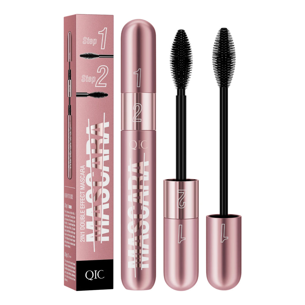Dual-effect Waterproof Sweatproof 4D Mascara, Thick Lengthening Anti-smudge Dense Long-lasting Curling Eye Makeup