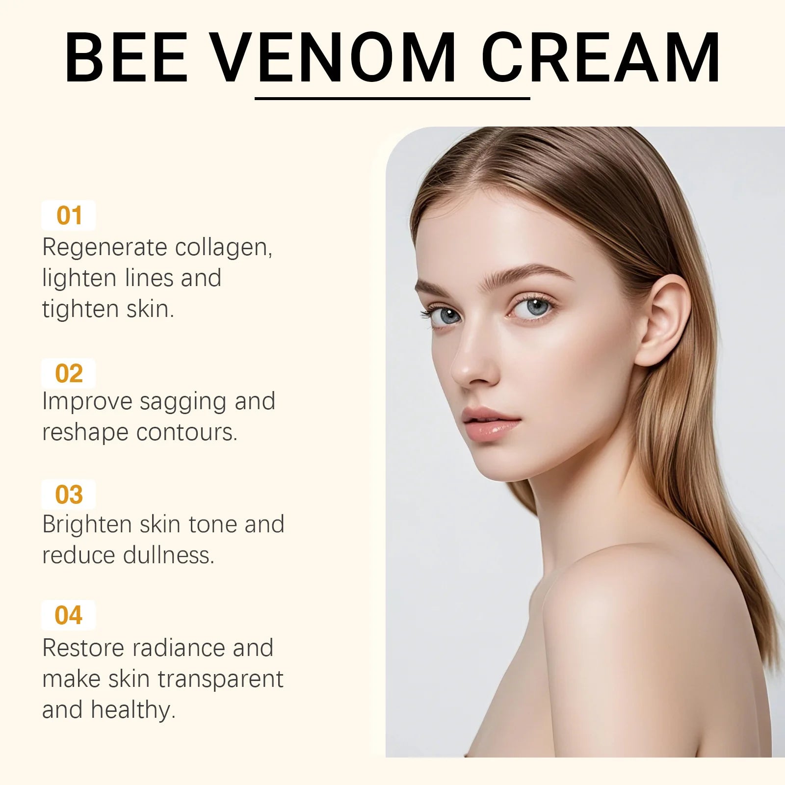 Bee Venom Cream Moisturizing Facial Rejuvenation Smooth Skin Elasticity Increased Reduce Fine Lines Anti Wrinkle Removal Cream