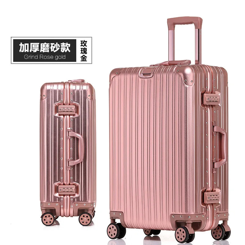 All Aluminum-magnesium Alloy Travel Suitcase High Quality Rolling Luggage 20/24/26/30'' Trolley Luggage Carry-On Cabin Suitcase