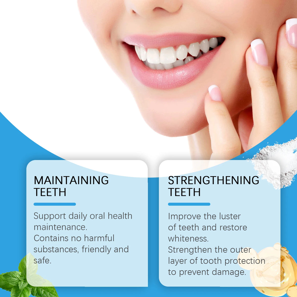 15g Ouhoe Whiten Teeth Whiten Powder Eliminate Odors Oral Clean Care Reduce Oral Discomfort Natural Innocuous Tooth Powder