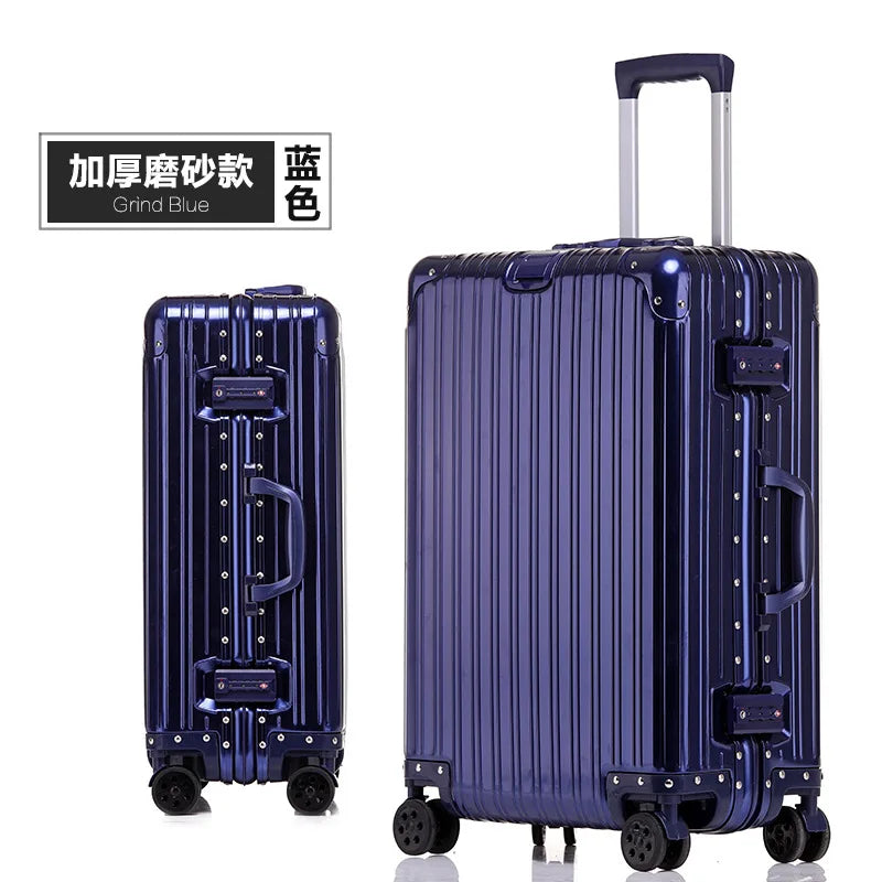 All Aluminum-magnesium Alloy Travel Suitcase High Quality Rolling Luggage 20/24/26/30'' Trolley Luggage Carry-On Cabin Suitcase