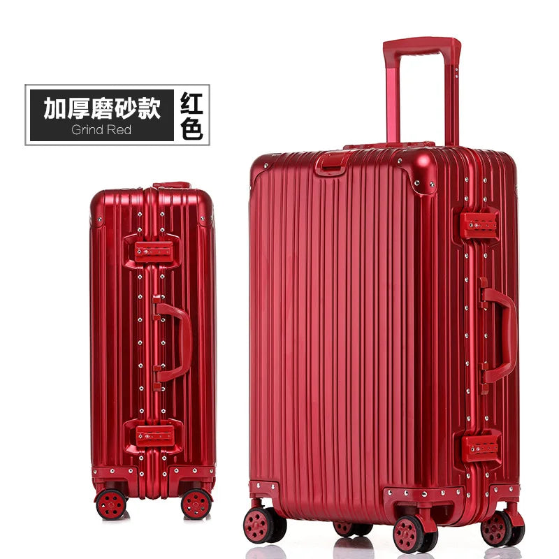 All Aluminum-magnesium Alloy Travel Suitcase High Quality Rolling Luggage 20/24/26/30'' Trolley Luggage Carry-On Cabin Suitcase