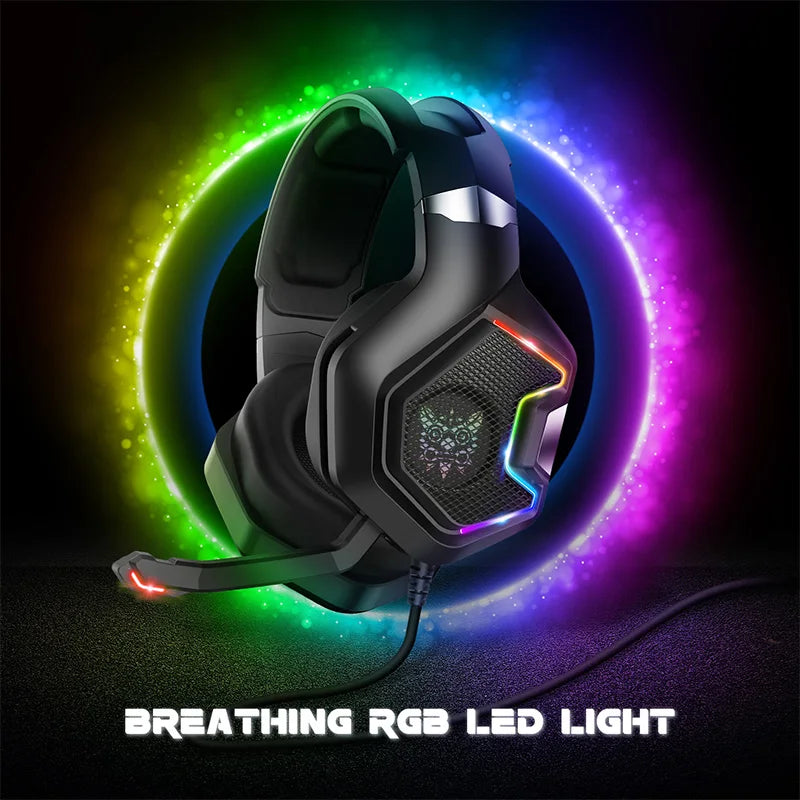 Free Sample ONIKUMA K10 PRO GamingHeadset RGB Light Noise Cancelling Adjustable Band PS4 Gaming Headset