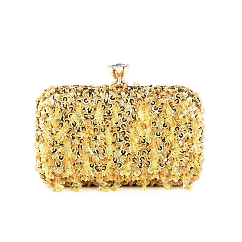 Tassel Women Evening Bags Diamonds Beaded Wedding Chain Shoulder Clutches Plastic Embroidery Party Dinner Purse