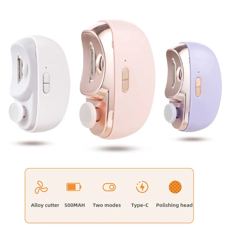 Automatic Electric Usb 2 in 1 Rechargeable Precision Baby Nail Trimmer File Cutter for Newborn