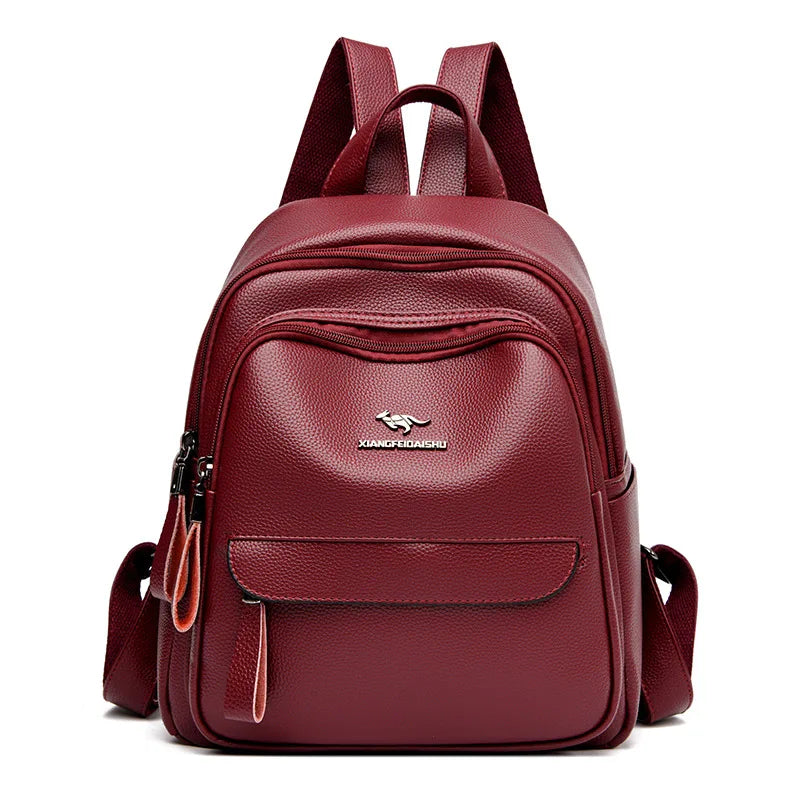 Ladies Fashion Backpacks Designer Multi Zipper Casual Student School Bag for Women High Quality PU Leather Backpacks