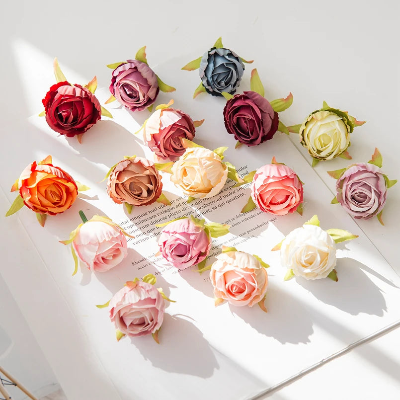 10/30pcs Artificial Flowers Silk Tea Buds Rose Wedding Wreaths bouquet Christmas Home Decorative Diy Scrapbooking Gifts Hot sale