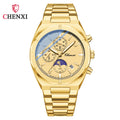 2023 New CHENXI 962 Morninglight Multifunctional Men's Watches Moon Phase Date Timing Waterproof Steel Band Quartz Watch Mens
