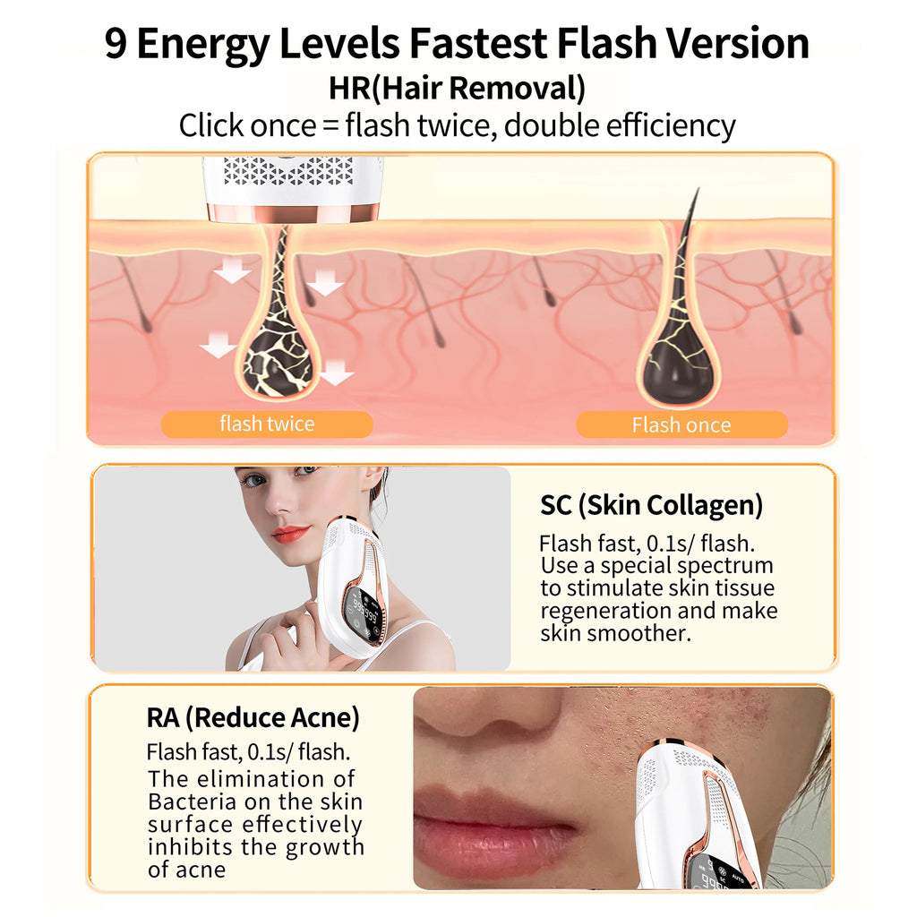 Newest Whole 2025 Use Diode Photon 999999 Portable Facial Body Remover Light Cool Handheld Painless Ipl Hair Removal Ice Laser
