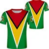Cheap Wholesale GUYANA Flag T-shirt Printing Your Brand Fashion Casual Custom Graphic Tees T Shirts Men Summer Sports Soft Tops