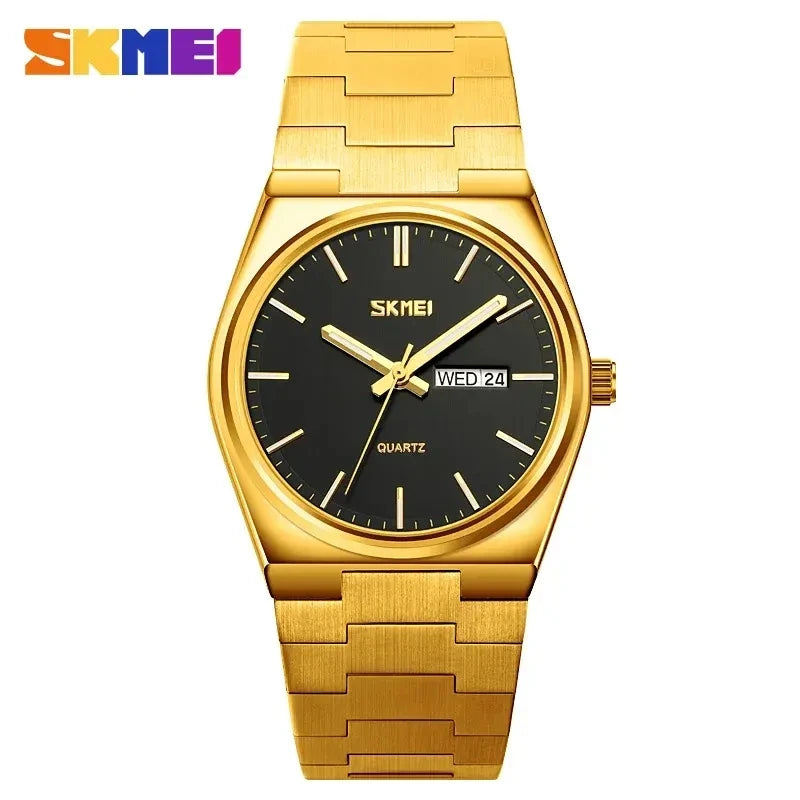 SKMEI 9288 Hot Sale Quartz Watch Men Stainless Steel Strap Minimalist Business Watch Complete Calendar Casual Wristwatch