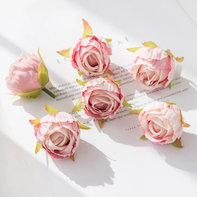 10/30pcs Artificial Flowers Silk Tea Buds Rose Wedding Wreaths bouquet Christmas Home Decorative Diy Scrapbooking Gifts Hot sale