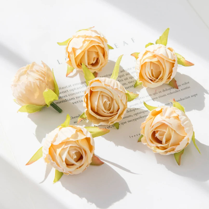 10/30pcs Artificial Flowers Silk Tea Buds Rose Wedding Wreaths bouquet Christmas Home Decorative Diy Scrapbooking Gifts Hot sale