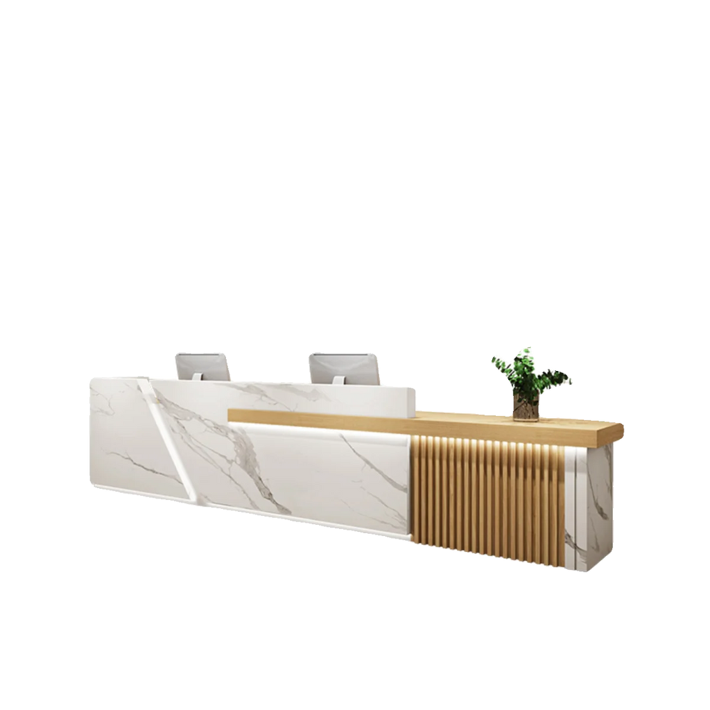 Luxury MDF Reception Desk for Beauty Salons Hotel Office Building Mall Use for Salon Reception Counter