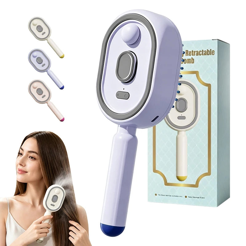 Type-C Smart Steam Hair 120min Charging Professional Spray Comb Anti Frizz Cordless Professional Self-Cleaning Hair Brush