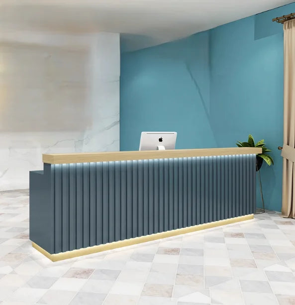 Mediterranean-Style Reception Counter for Clothing Stores Restaurants Hotels and Gyms Handmade From Vintage MDF Design
