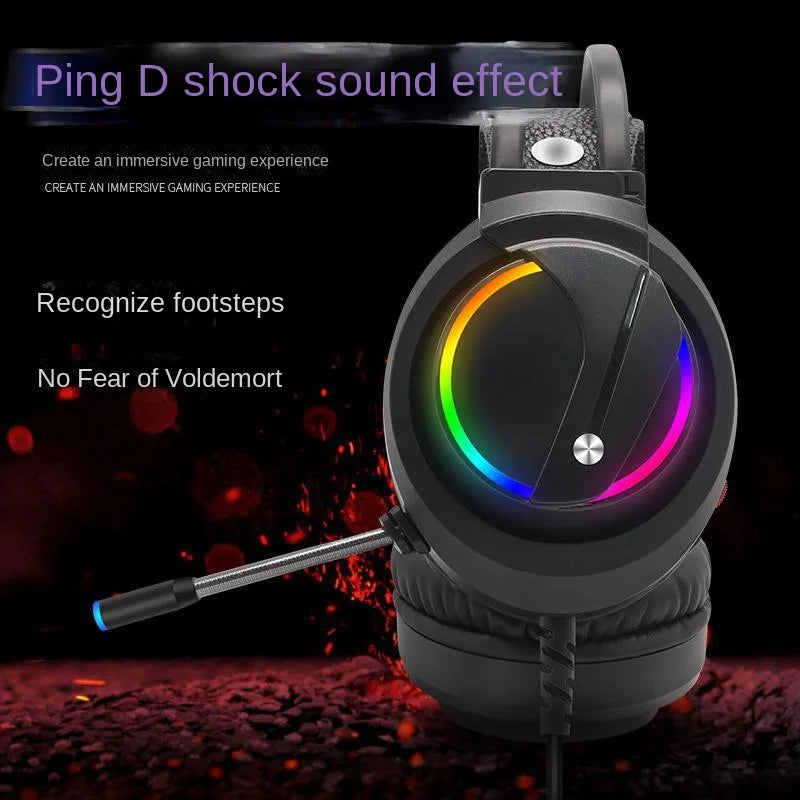 K1 Gaming Over-ear Wired Headphones Subwoofer RGB Lighting Active Noise Cancellation (ANC) Bass Boost Surround Sound 2.2m