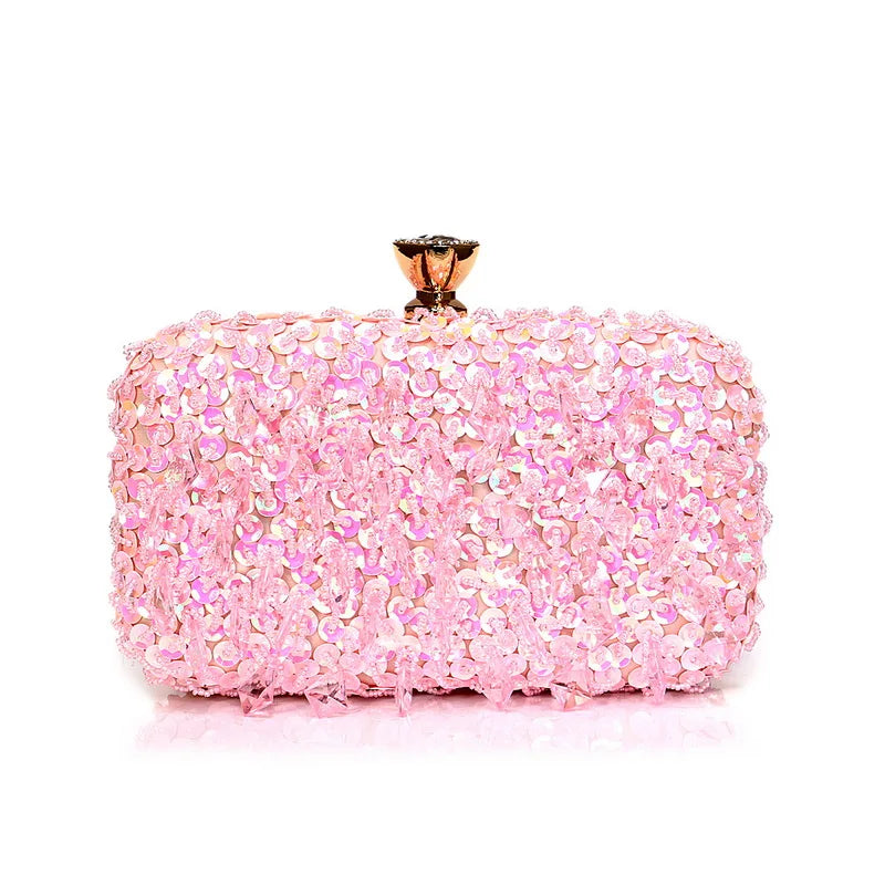 Tassel Women Evening Bags Diamonds Beaded Wedding Chain Shoulder Clutches Plastic Embroidery Party Dinner Purse