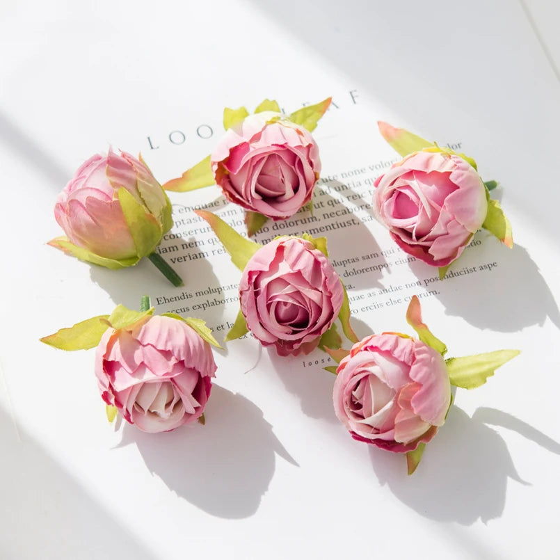 10/30pcs Artificial Flowers Silk Tea Buds Rose Wedding Wreaths bouquet Christmas Home Decorative Diy Scrapbooking Gifts Hot sale