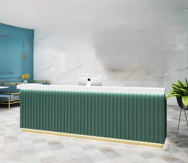 Mediterranean-Style Reception Counter for Clothing Stores Restaurants Hotels and Gyms Handmade From Vintage MDF Design