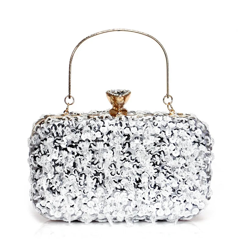 Tassel Women Evening Bags Diamonds Beaded Wedding Chain Shoulder Clutches Plastic Embroidery Party Dinner Purse