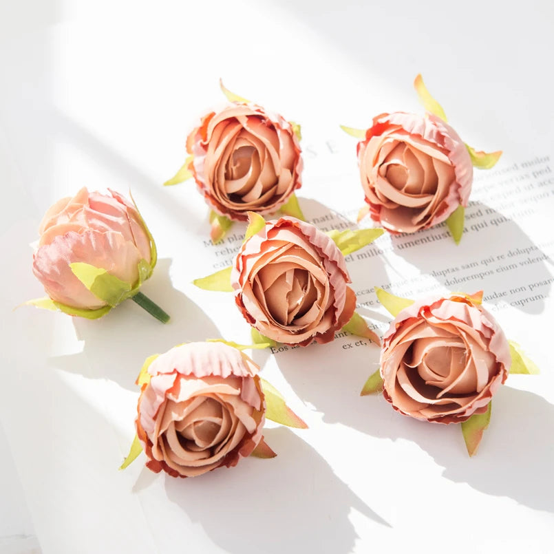 10/30pcs Artificial Flowers Silk Tea Buds Rose Wedding Wreaths bouquet Christmas Home Decorative Diy Scrapbooking Gifts Hot sale