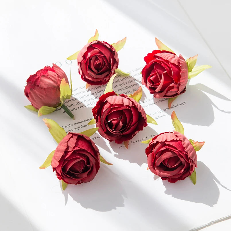 10/30pcs Artificial Flowers Silk Tea Buds Rose Wedding Wreaths bouquet Christmas Home Decorative Diy Scrapbooking Gifts Hot sale