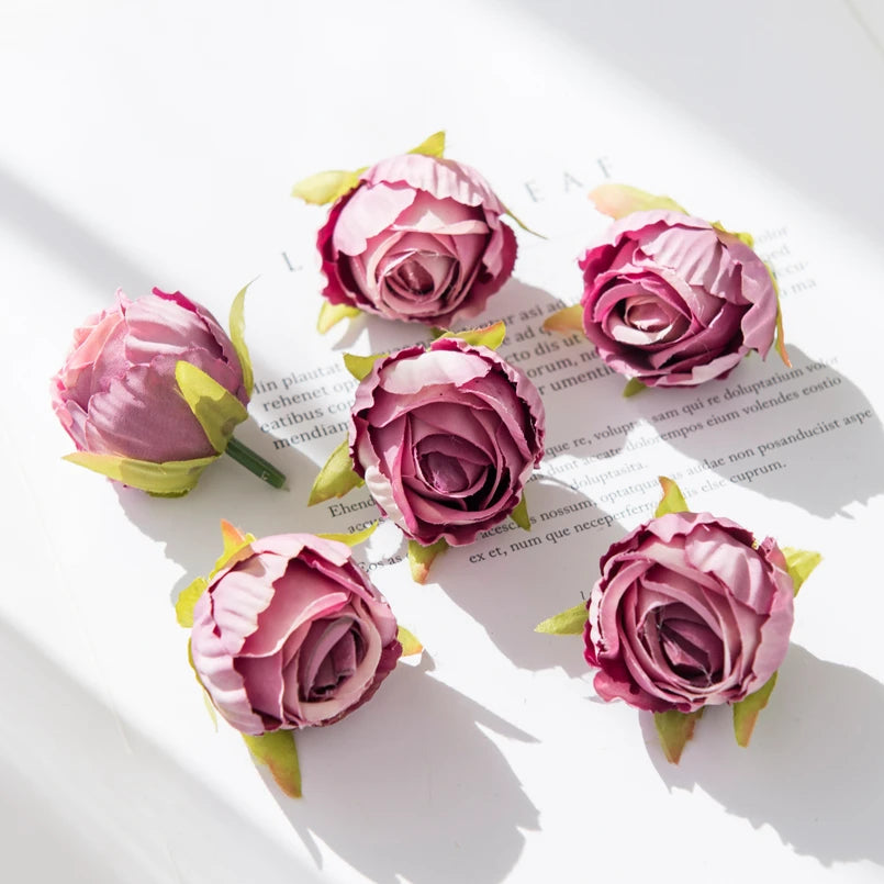 10/30pcs Artificial Flowers Silk Tea Buds Rose Wedding Wreaths bouquet Christmas Home Decorative Diy Scrapbooking Gifts Hot sale