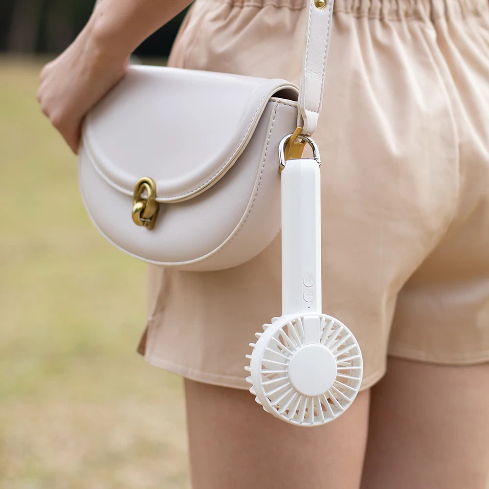 Hot Summer Handheld Portable 1200mAh Low Noise Fan Household Office Table Three Gears Wind Speed Air Cooling Fan With Carabiner