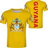 Cheap Wholesale GUYANA Flag T-shirt Printing Your Brand Fashion Casual Custom Graphic Tees T Shirts Men Summer Sports Soft Tops