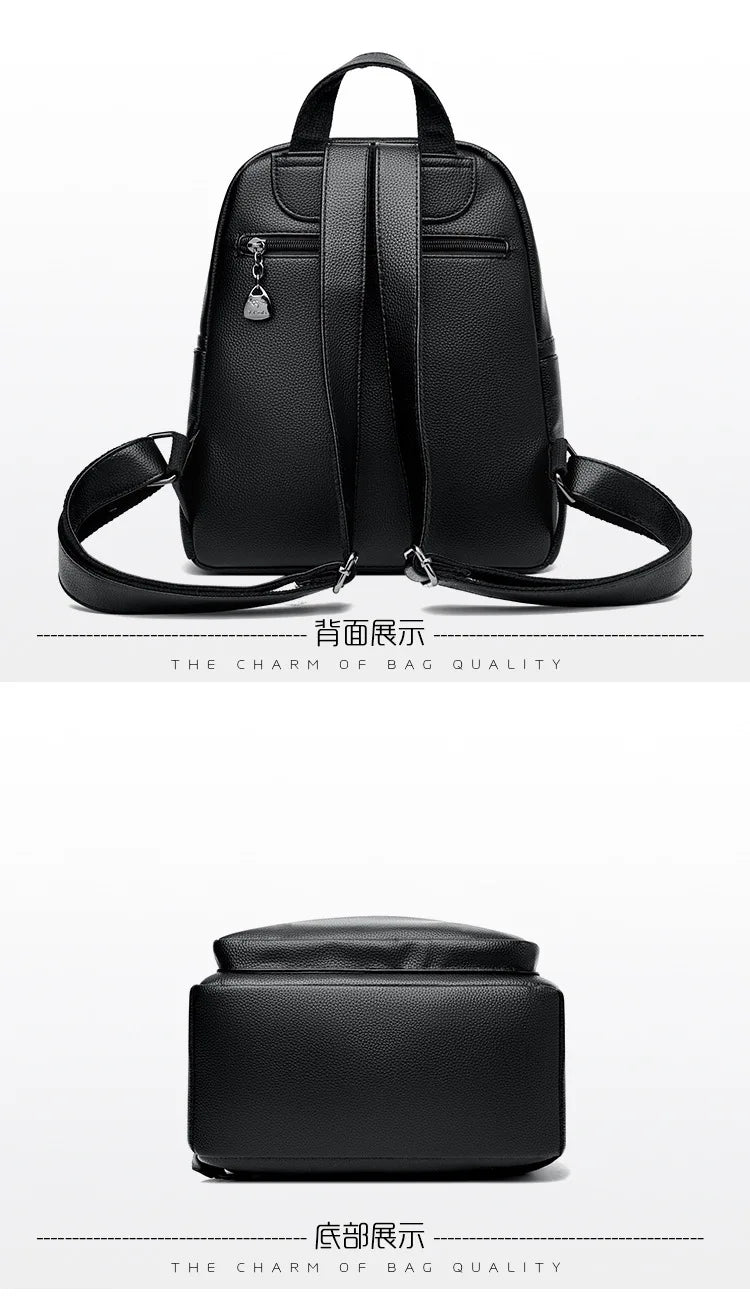 Ladies Fashion Backpacks Designer Multi Zipper Casual Student School Bag for Women High Quality PU Leather Backpacks