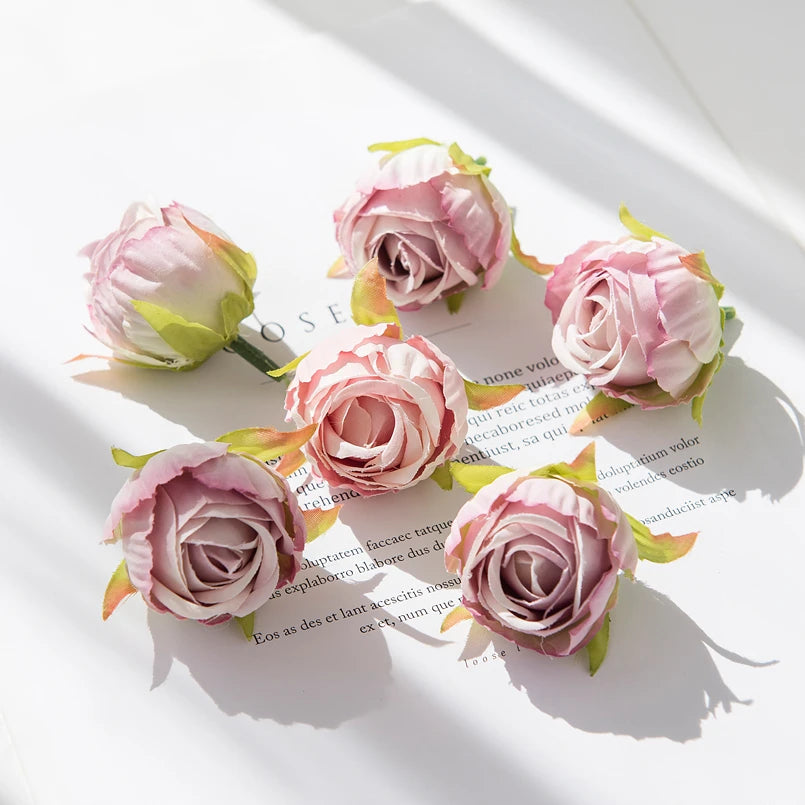 10/30pcs Artificial Flowers Silk Tea Buds Rose Wedding Wreaths bouquet Christmas Home Decorative Diy Scrapbooking Gifts Hot sale