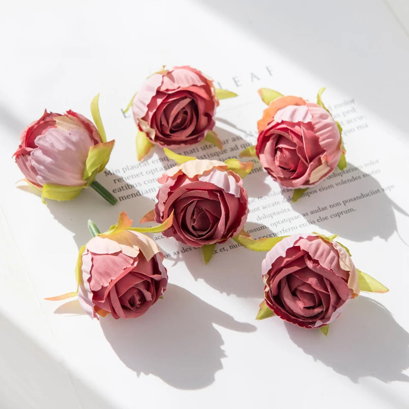 10/30pcs Artificial Flowers Silk Tea Buds Rose Wedding Wreaths bouquet Christmas Home Decorative Diy Scrapbooking Gifts Hot sale