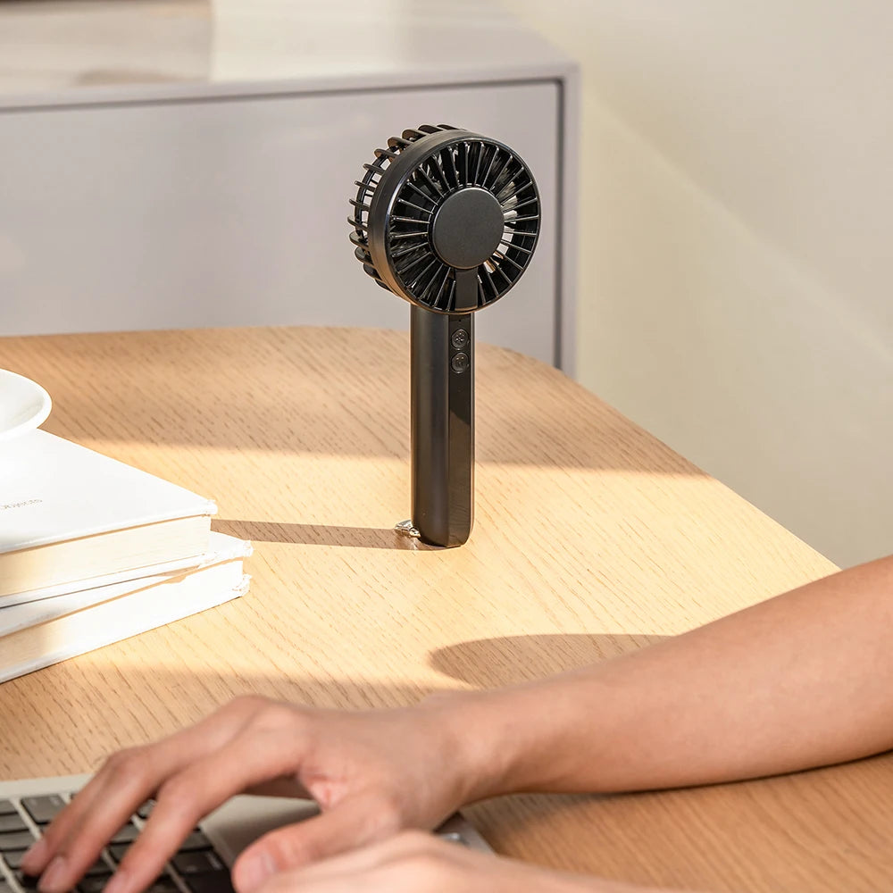 Hot Summer Handheld Portable 1200mAh Low Noise Fan Household Office Table Three Gears Wind Speed Air Cooling Fan With Carabiner