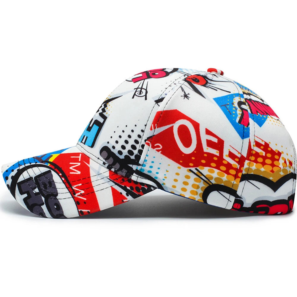 FS Fashion White Street Graffiti Baseball Cap For Men Summer Women Trucker Hat Cotton Snapback Hip Hop Caps Bone Masculino 2026