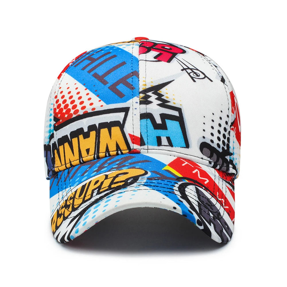FS Fashion White Street Graffiti Baseball Cap For Men Summer Women Trucker Hat Cotton Snapback Hip Hop Caps Bone Masculino 2026