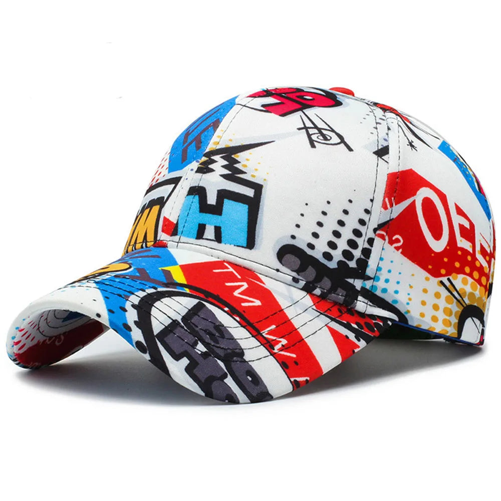 FS Fashion White Street Graffiti Baseball Cap For Men Summer Women Trucker Hat Cotton Snapback Hip Hop Caps Bone Masculino 2026