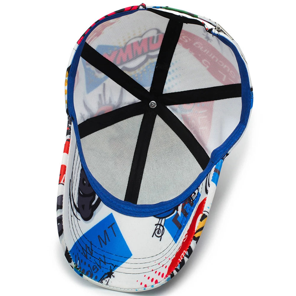 FS Fashion White Street Graffiti Baseball Cap For Men Summer Women Trucker Hat Cotton Snapback Hip Hop Caps Bone Masculino 2026