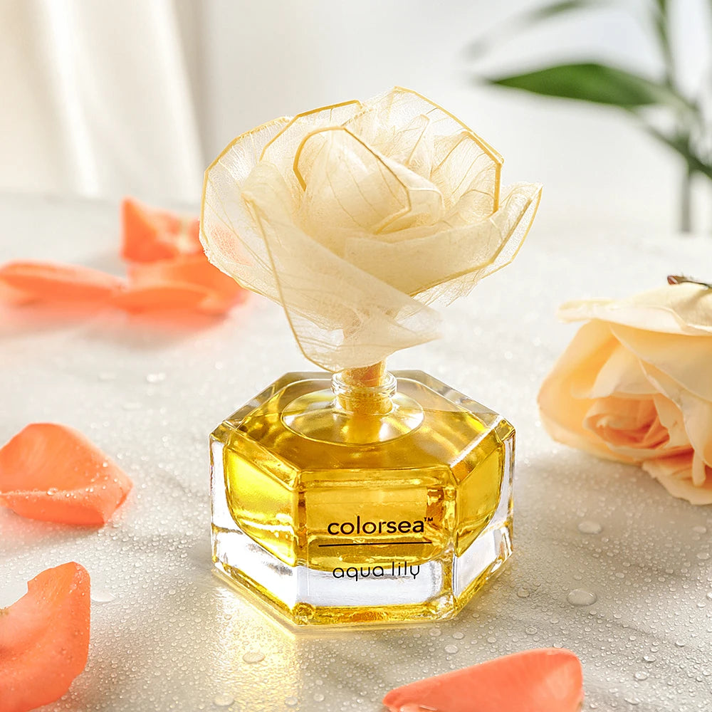 High Quality 58ml Home Air Freshener Rose Flower Shape Glass Essential Oil Aroma Perfume Reed Diffuser Aromatherapy