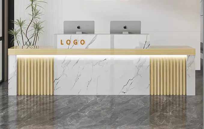 Luxury Customized Office Furniture Reception Desk with Logo Front Desk Bar Counter